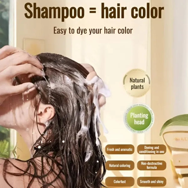 Japanese Long Lasting Natural Hair Dye Shampoo (Buy 1 Get 1 Free)*